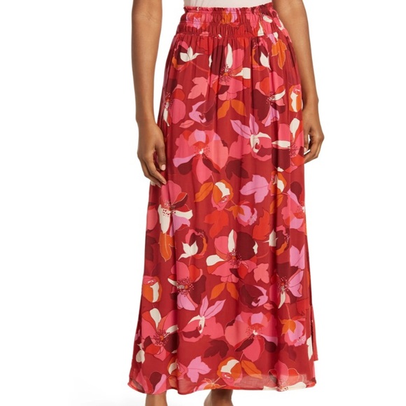 DR2 Dresses & Skirts - NWT DR2 BY DANIEL RAINN Smocked Waist Side Slit Maxi Skirt Size Small
